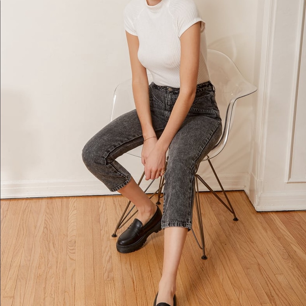 Lulus Precision Washed Black High Rise Cropped - Picture 2 of 9